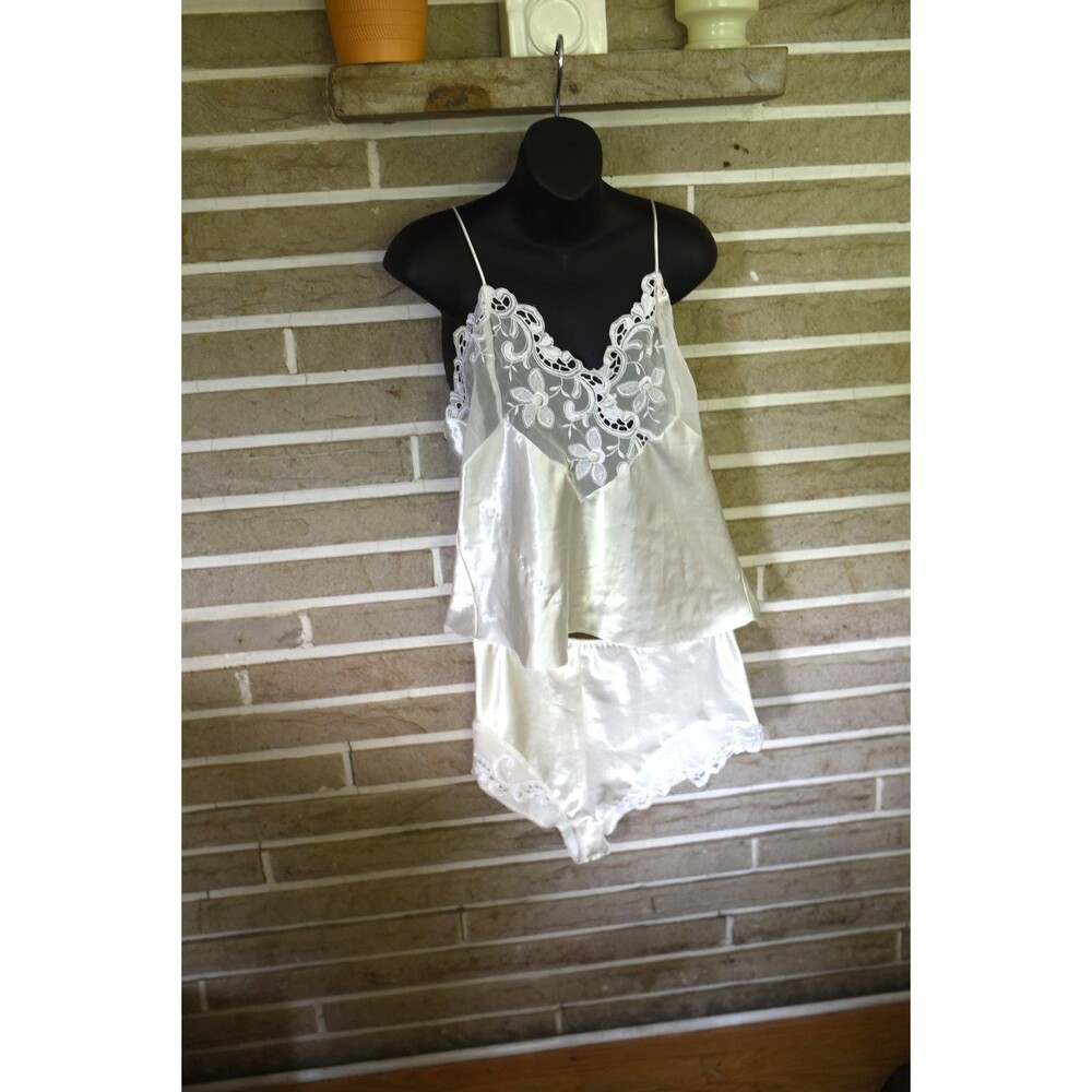 Vintage 90s Victoria's Secret Gold Label 2pc lingerie Set Cami large bridal